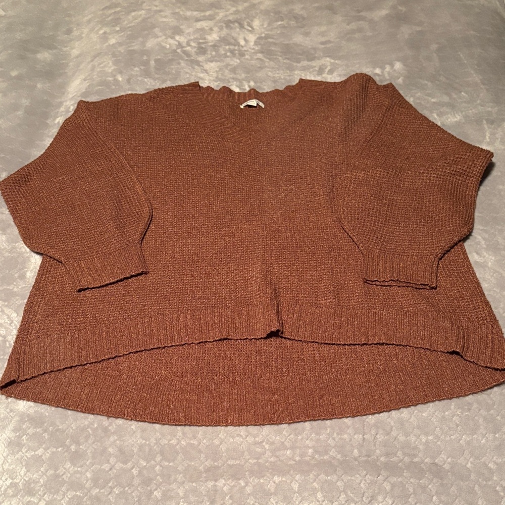 American Eagle Outfitters V-Neck Brown Sweater